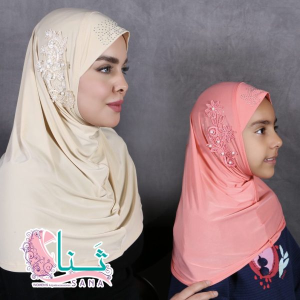 Women's veil with embossed flower pattern - Image 2