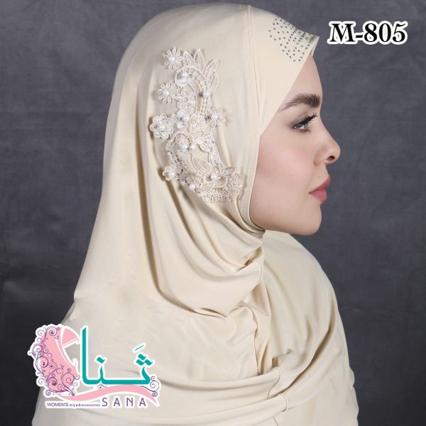 Women's veil with embossed flower pattern
